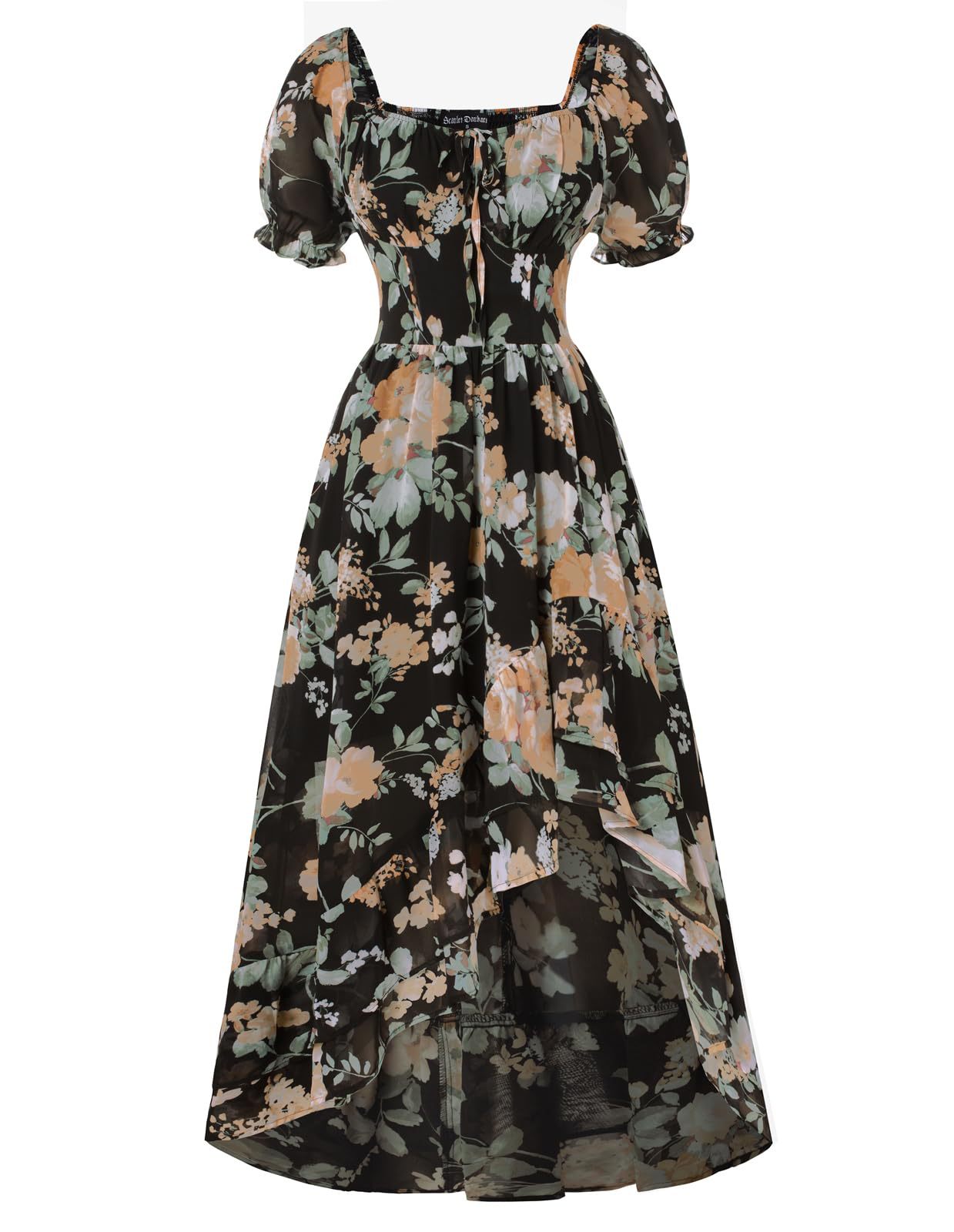 French-style Floral Print Slim-fit Slip Dress For Women