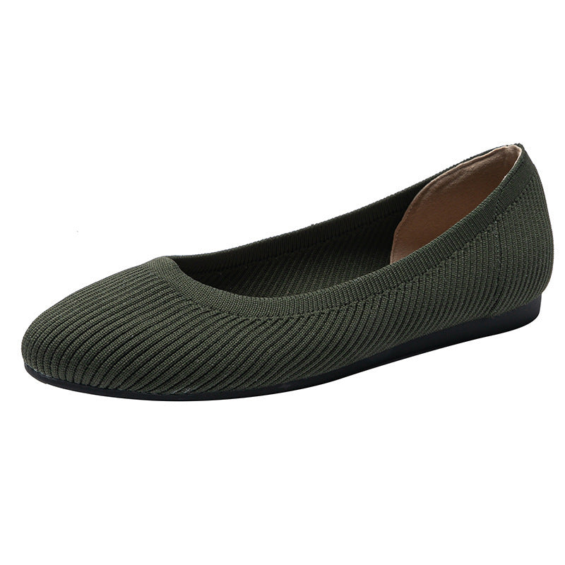 Women’s Solid Color Slip On Flats with Round Toe