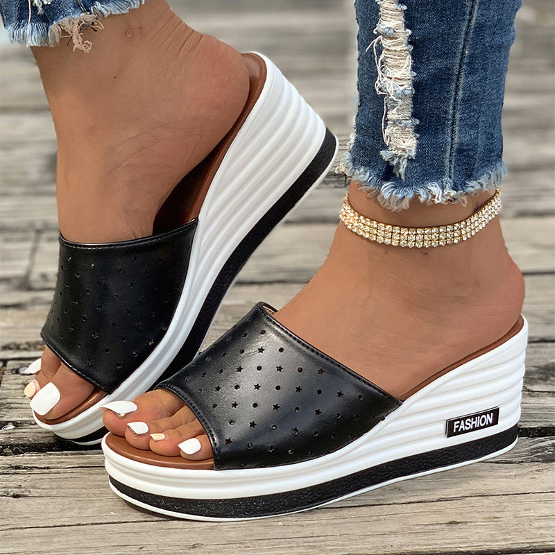 Women’s Slip-On High Heel Wedge Sandals