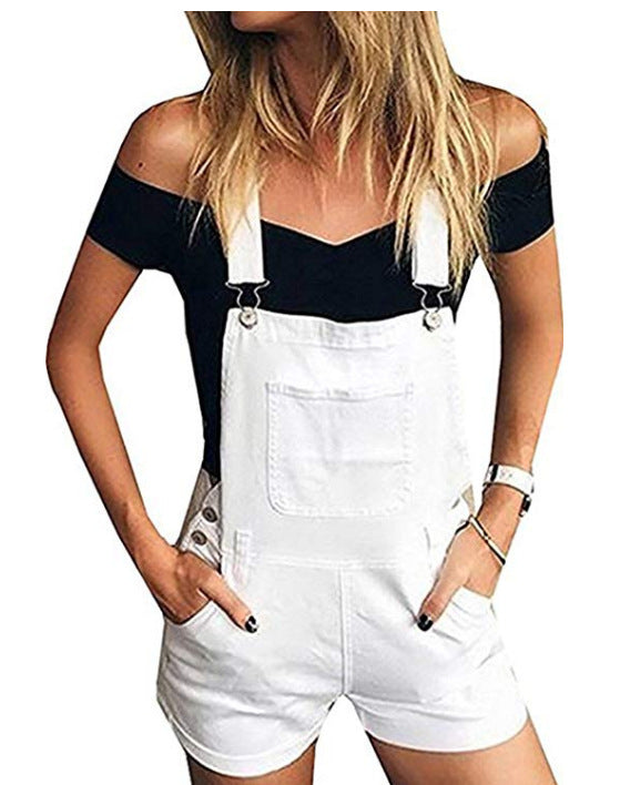 Women's Overall Shorts with Pockets
