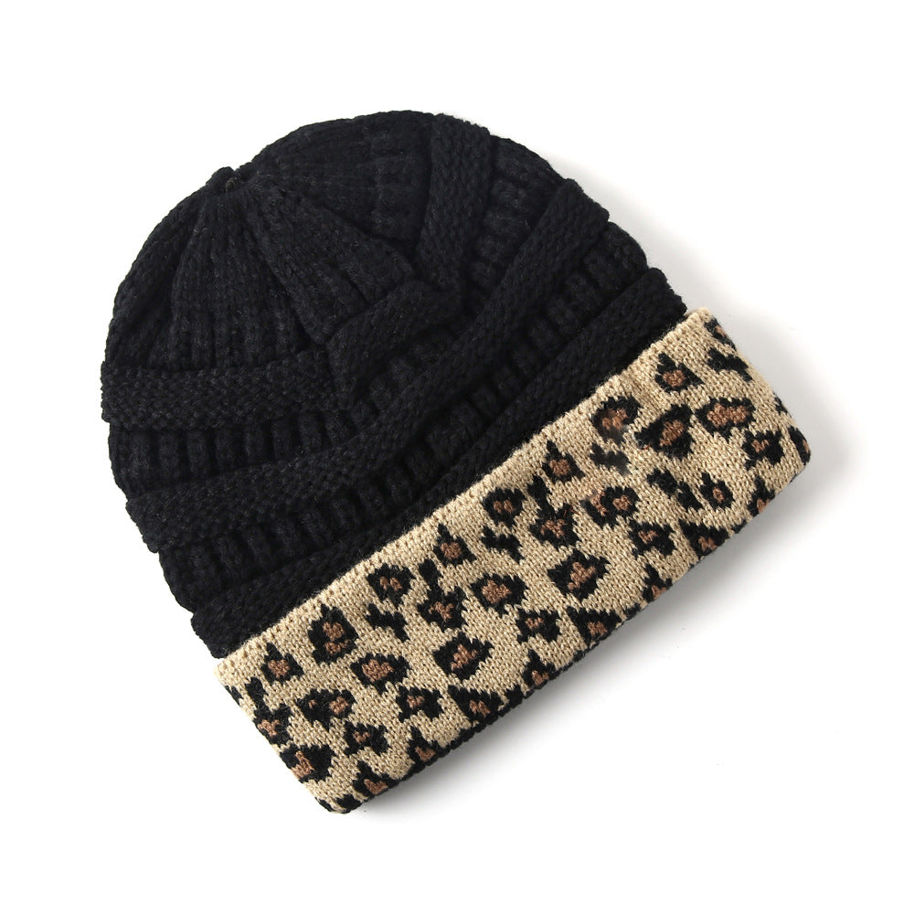 Women's Leopard Print Knit Beanie in 10 Colors - Wazzi's Wear