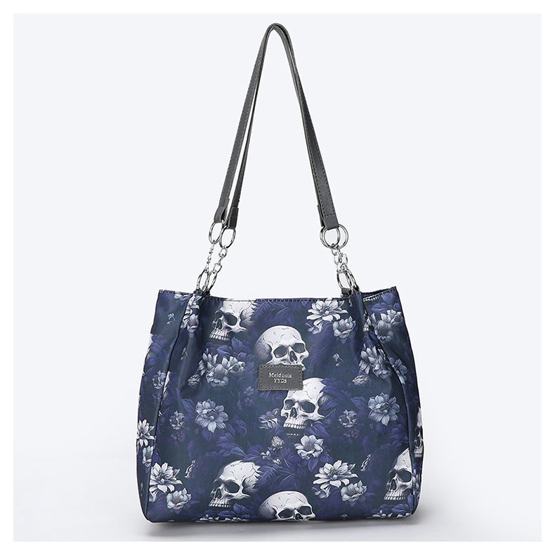 Women's Large Capacity Skull Print Shoulder Bag