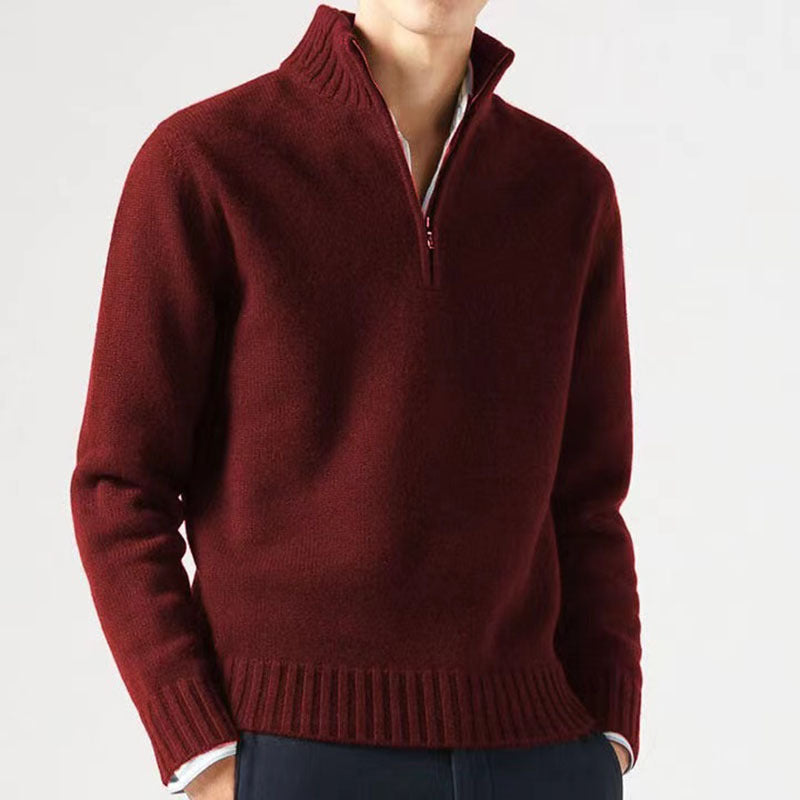 Thick Half-Zip Long Sleeve Men’s Sweater