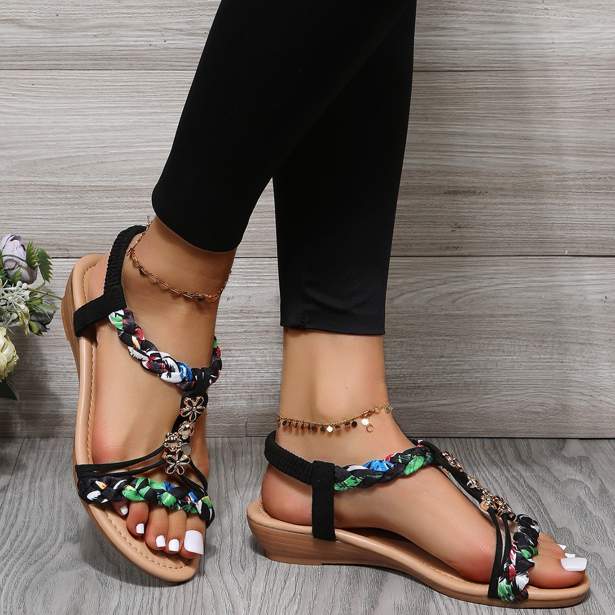 Women's Open Toe Bohemian Sandals in 2 Colors - Wazzi's Wear