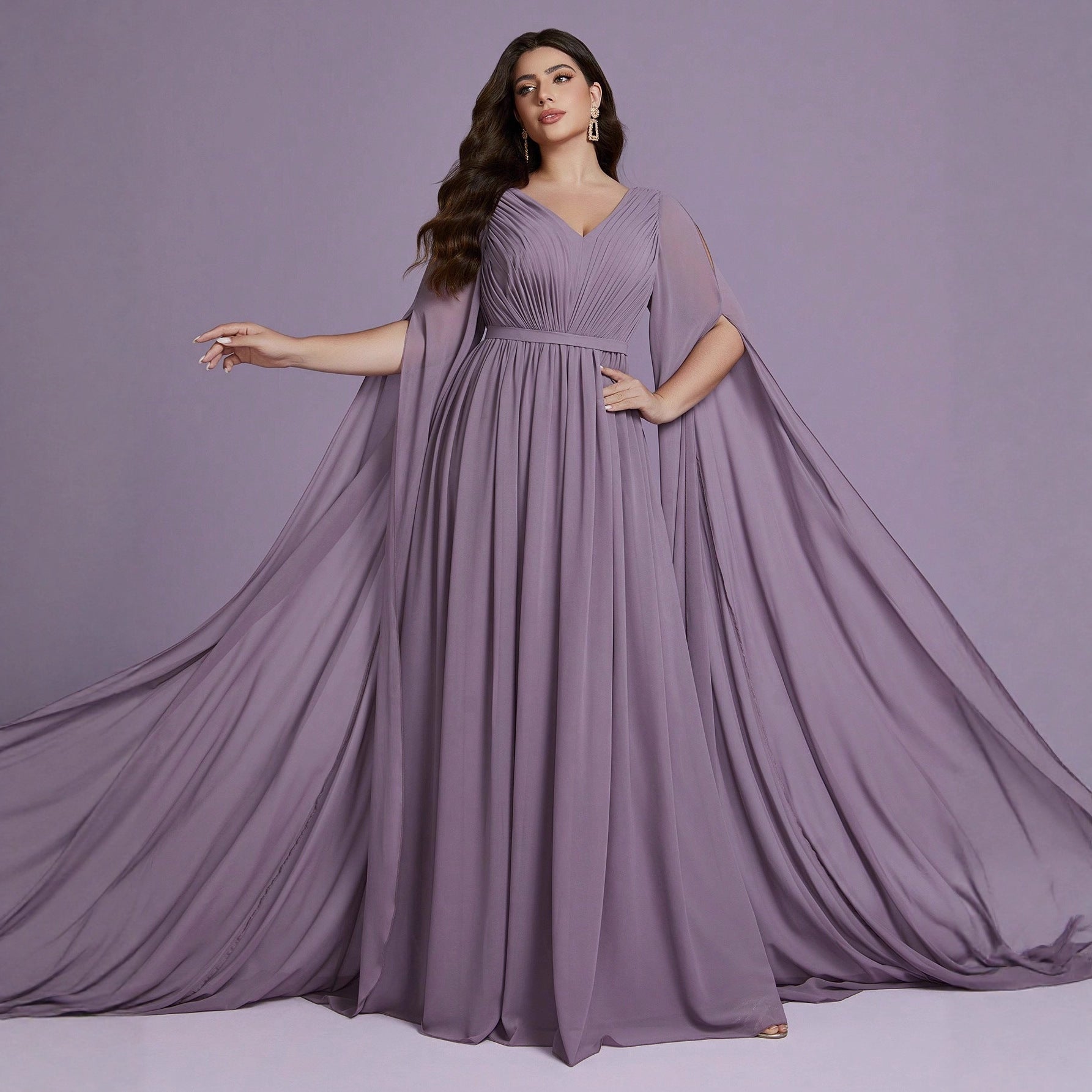 New Womens Long Chiffon Dress