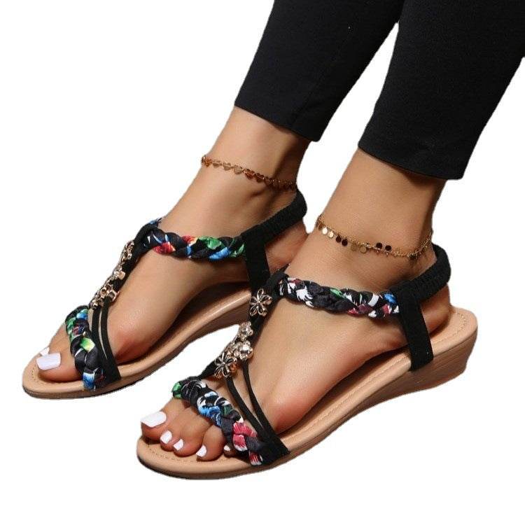 Women's Open Toe Bohemian Sandals in 2 Colors - Wazzi's Wear