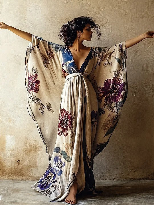 Cross-Border 3D-Printed Womens Robe For Foreign Trade