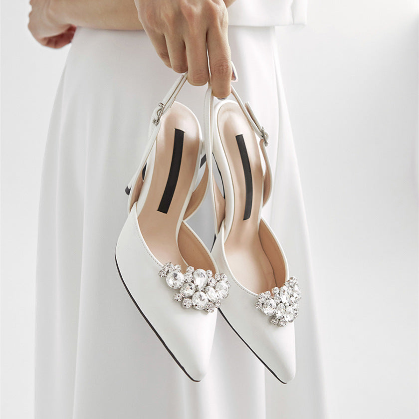 Pointed Toe High Stiletto Heel Bridal Wedding Shoes