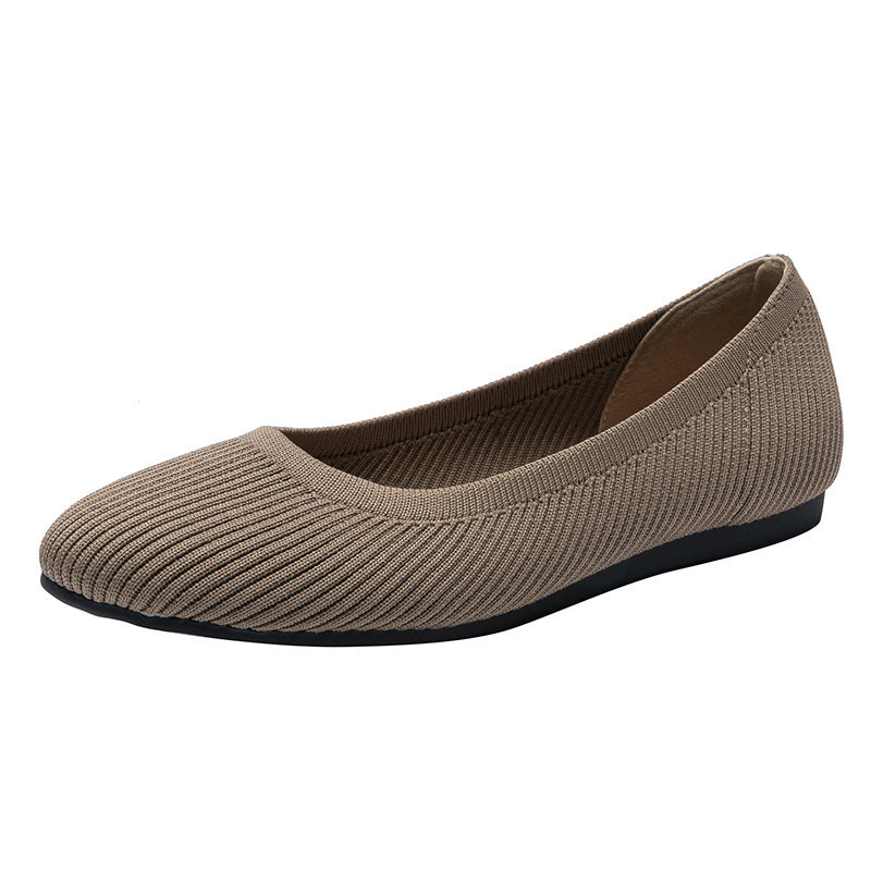 Women’s Solid Color Slip On Flats with Round Toe