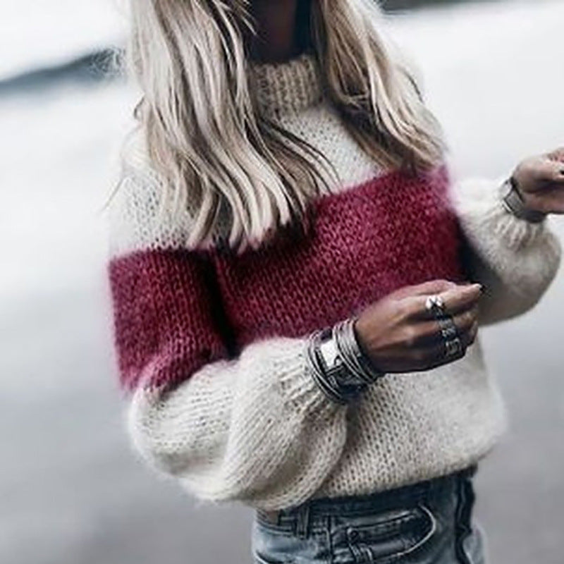Women’s Long Sleeve Mohair Knit Sweater in 5 Colors S-XXXL - Wazzi's Wear