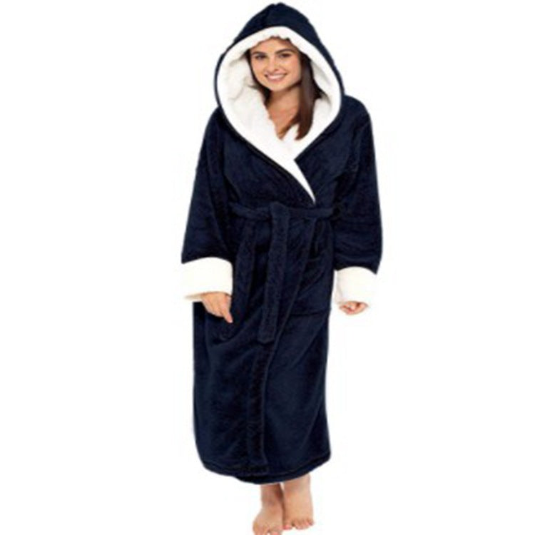 Women's Plush Housecoat with Hood in 8 Colors S-5XL - Wazzi's Wear