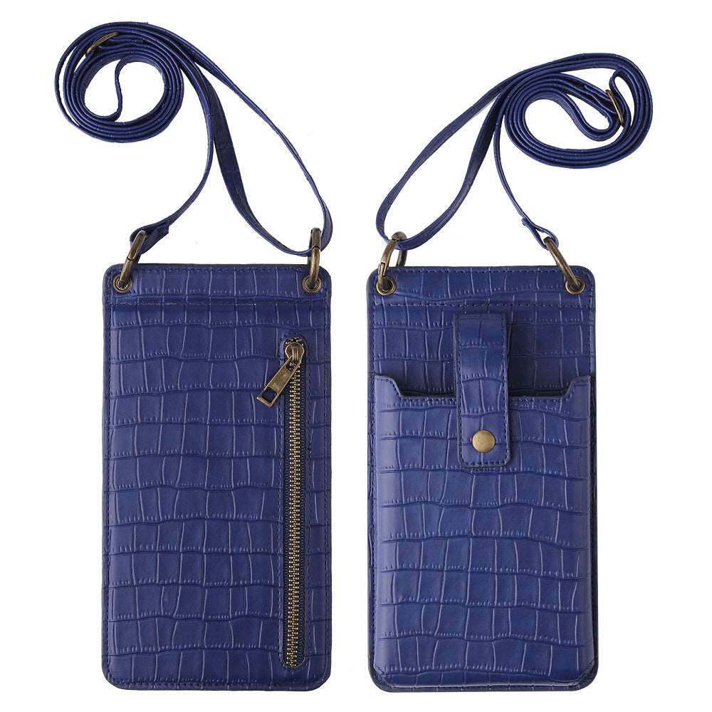 Women’s Crocodile Pattern Phone and Card Wallet Crossbody Bag with Mirror in 6 Colors - Wazzi's Wear