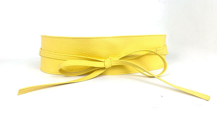 Women's PU Leather Dress Belt with Bow in 11 Colors - Wazzi's Wear