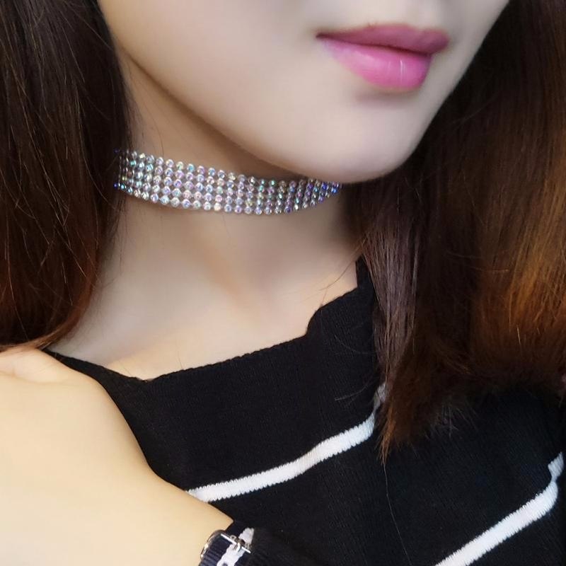 Women’s Crystal Rhinestone Choker Necklace - Wazzi's Wear