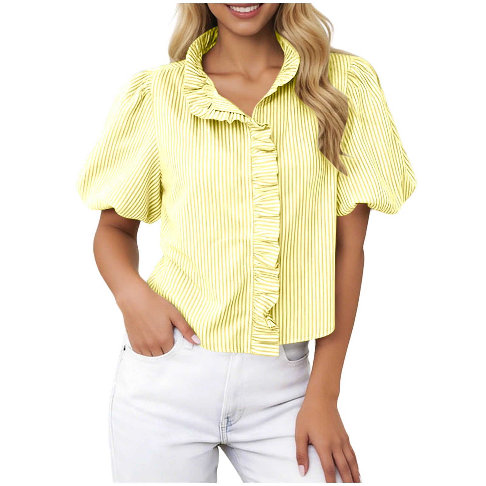 Striped Casual Yarn-Dyed Shirt For Women