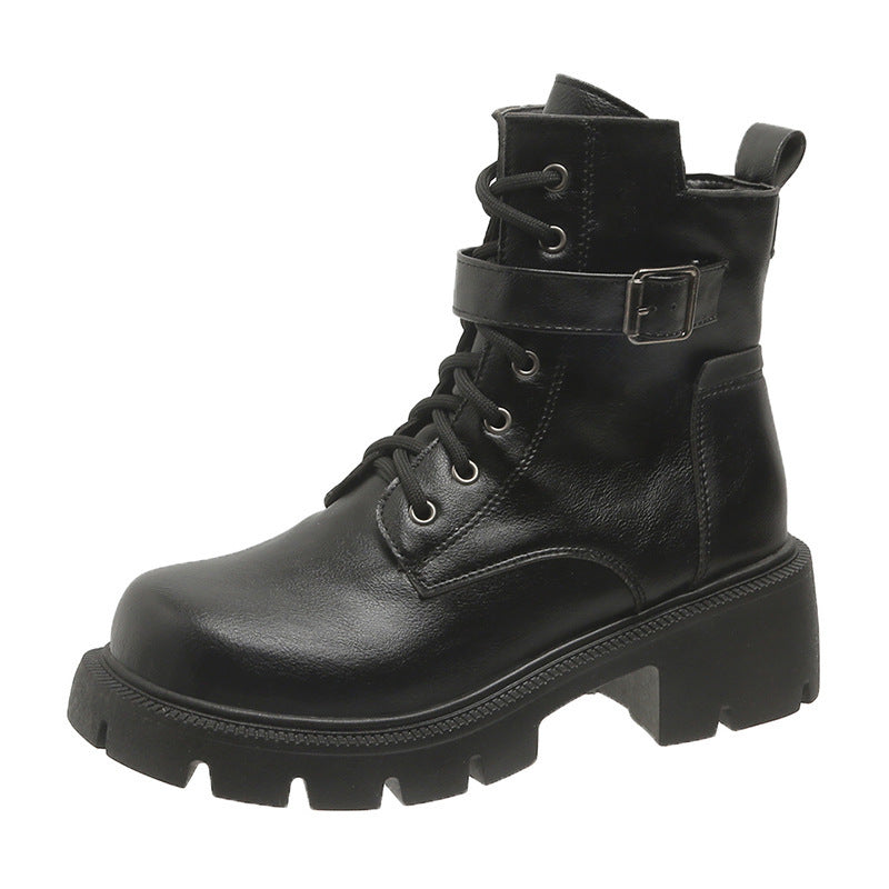 Women’s Chunky Heel Mid-Calf Combat Boots