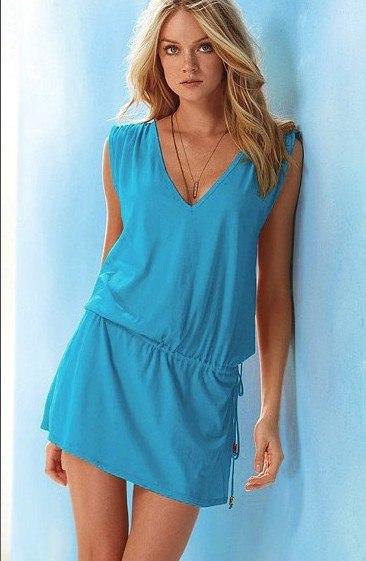 Women’s One Size Summer Dress Beach in 9 Colors - Wazzi's Wear