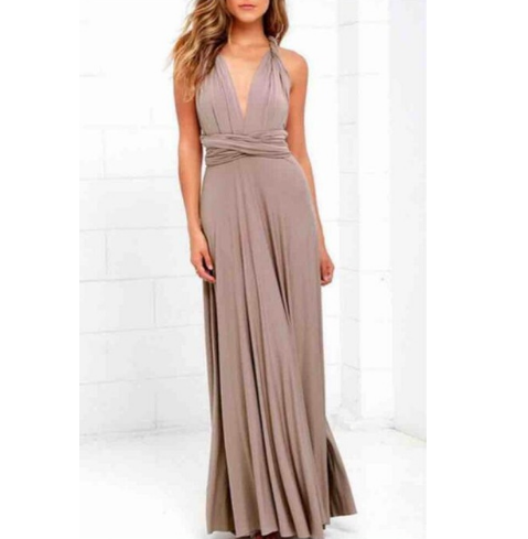 Women’s Sleeveless V-Neck Maxi Dress with Open Back in 21 Colors S-XL - Wazzi's Wear