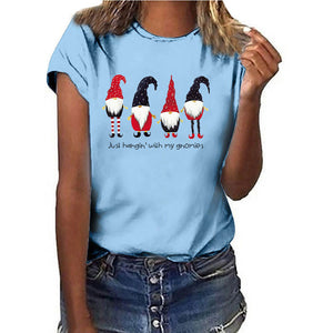 Women's Hanging With My Gnomies Short Sleeve Top in 15 Colors XS-4XL - Wazzi's Wear