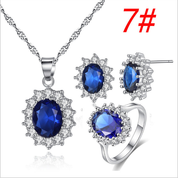 Women’s Sunflower Necklace, Stud Earrings, and Matching Ring Jewelry Set in 2 Colors - Wazzi's Wear