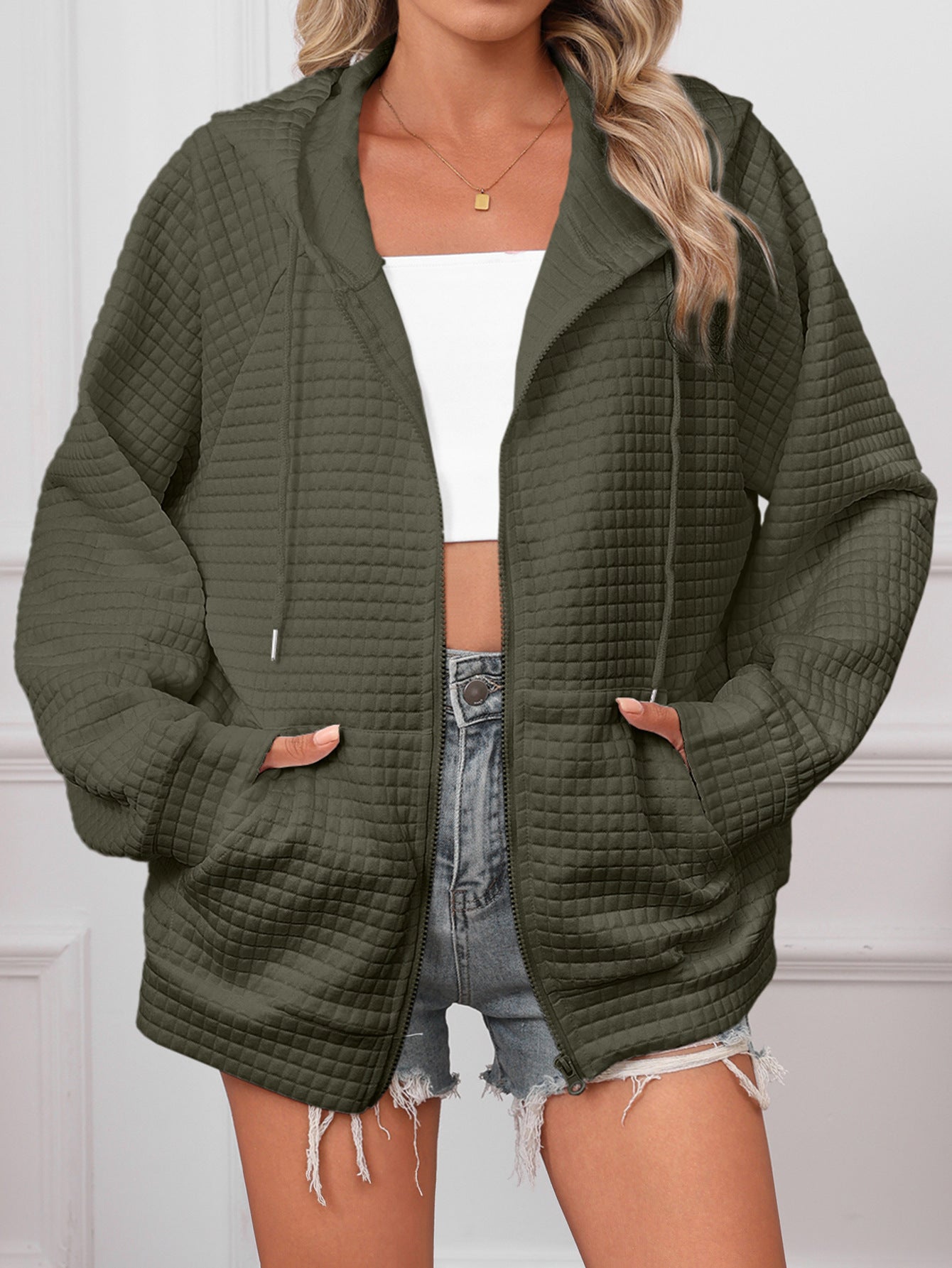 Women's Fashion Casual Zipper Jacket Coat