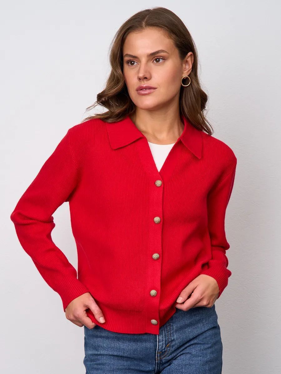 Women's V-neck Casual Fashionable Knitted Cardigan