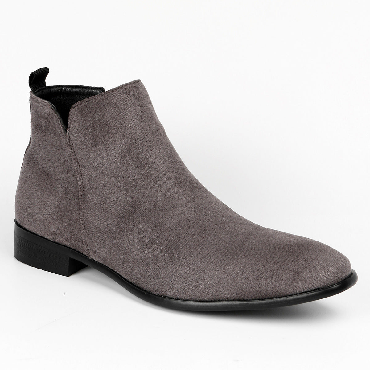 Men's Ankle Boots with Wedge Heel and Square Toe