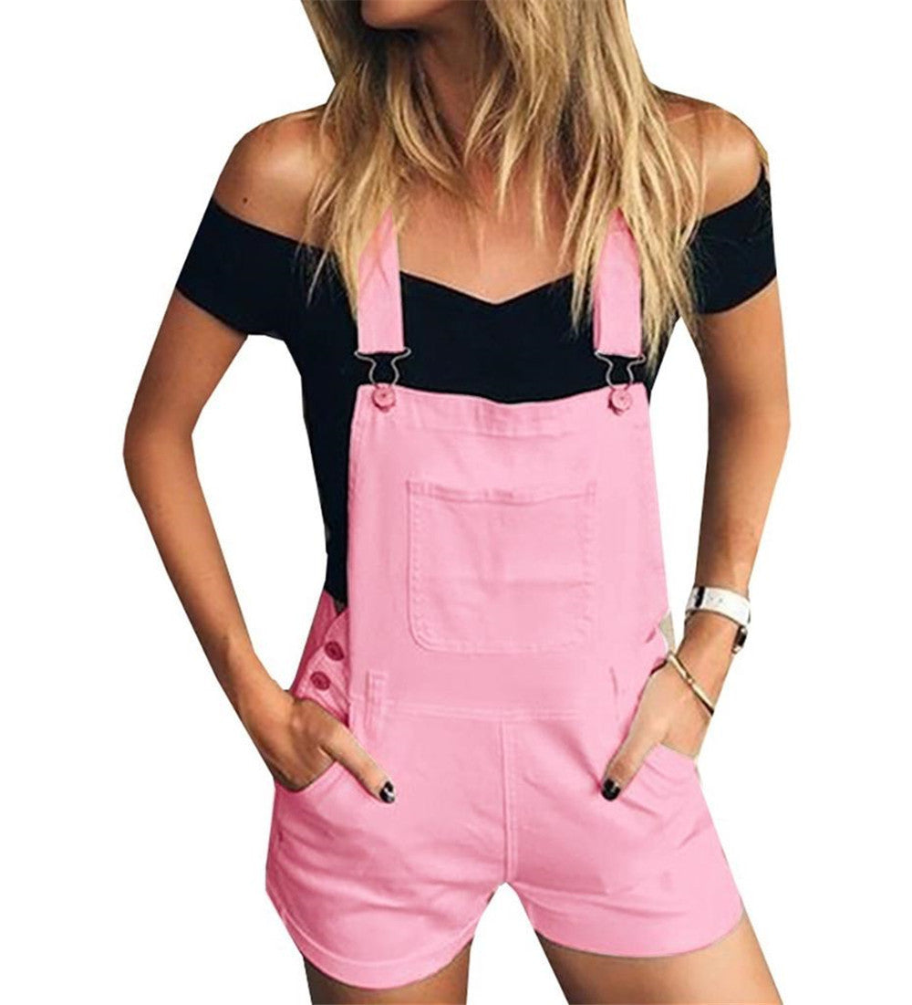 Women's Overall Shorts with Pockets