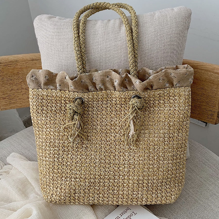 Women’s Woven Tote Hand Bag in 2 Colors - Wazzi's Wear