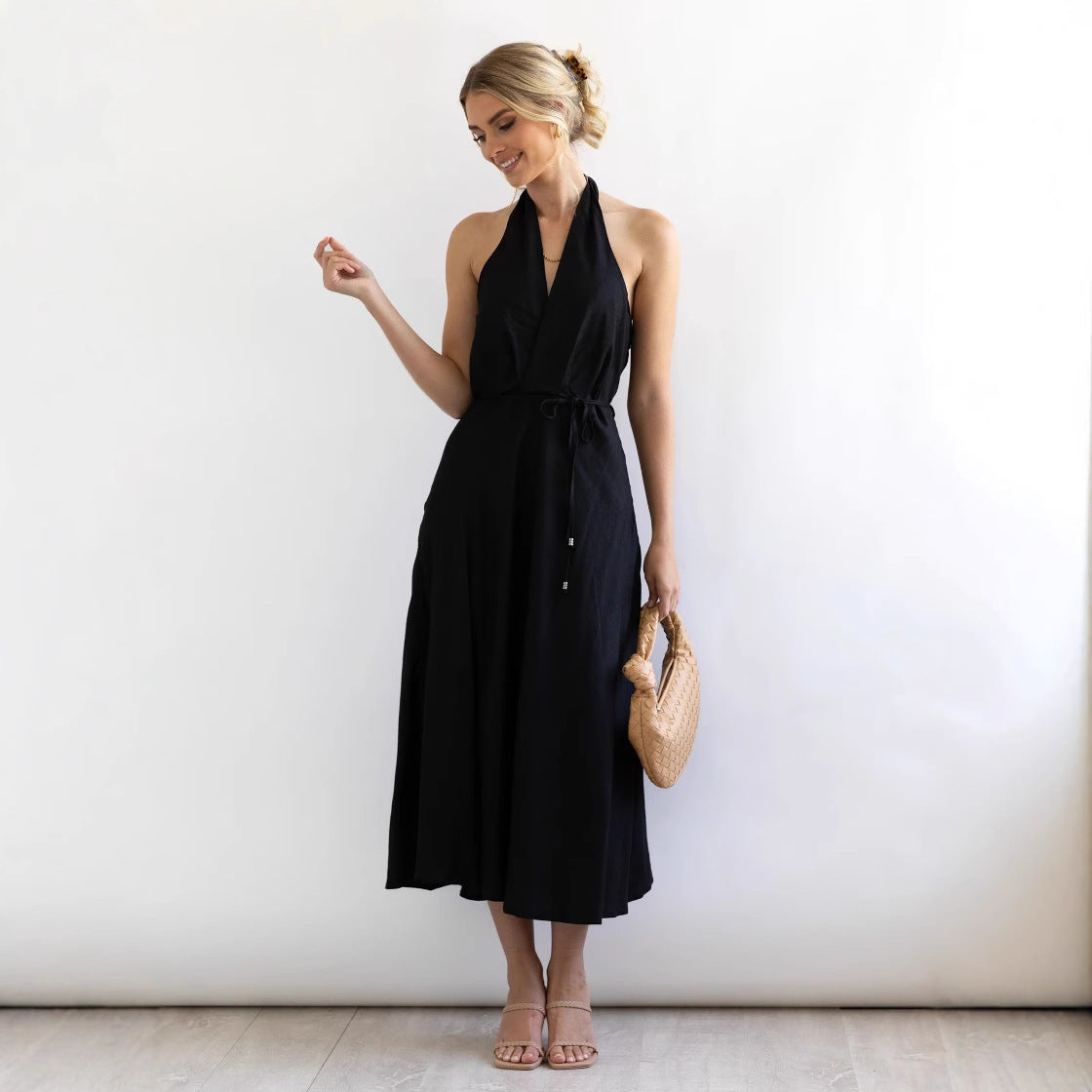 Women's New Halterneck Sexy Backless Dress