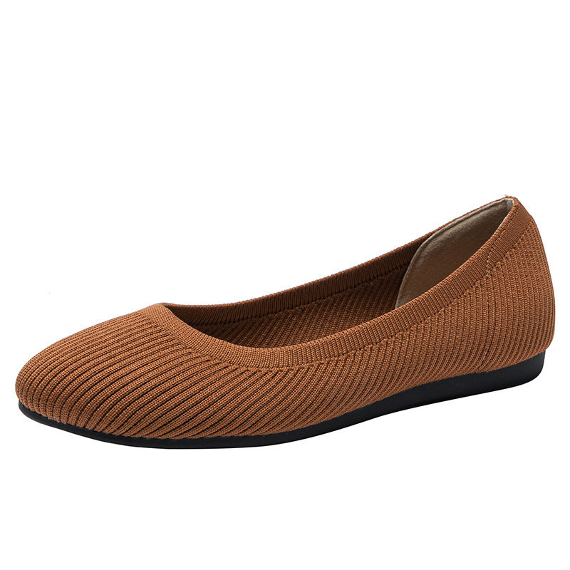 Women’s Solid Color Slip On Flats with Round Toe