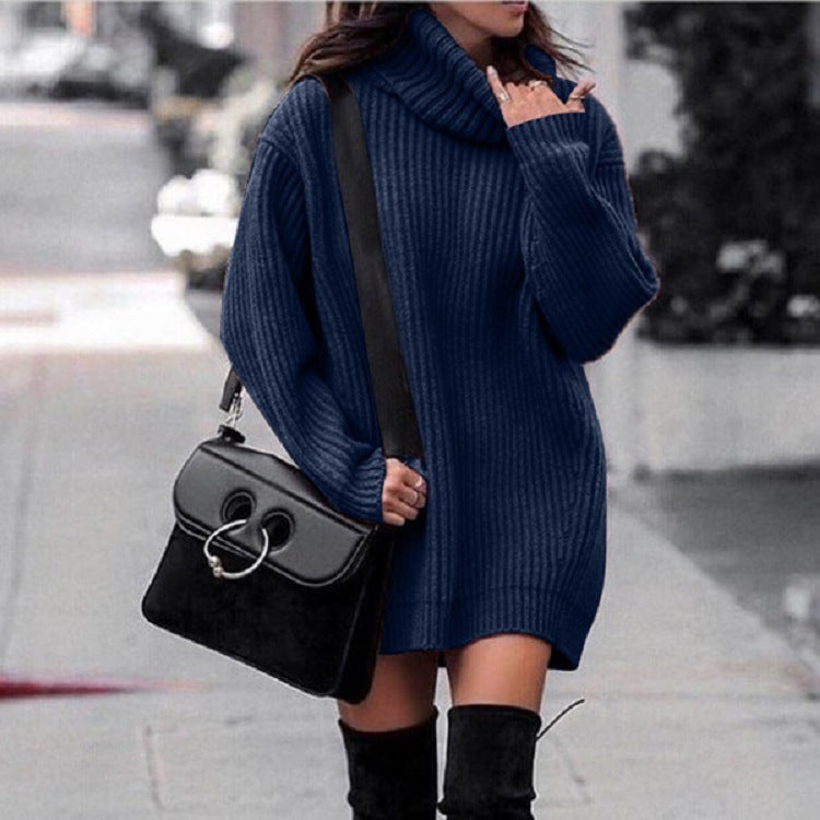 Women’s Long Sleeve Turtleneck Sweater Dress