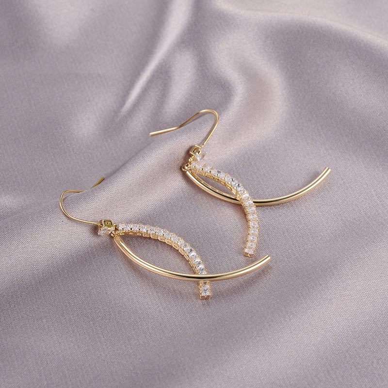 Drop Earrings with Rhinestones - Wazzi's Wear