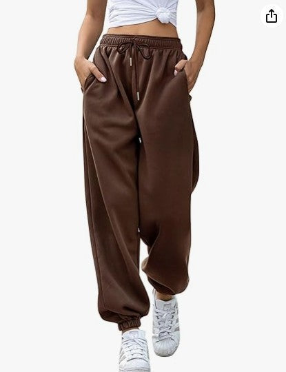 Women's Loose Fit Cuffed Sweatpants with Pockets