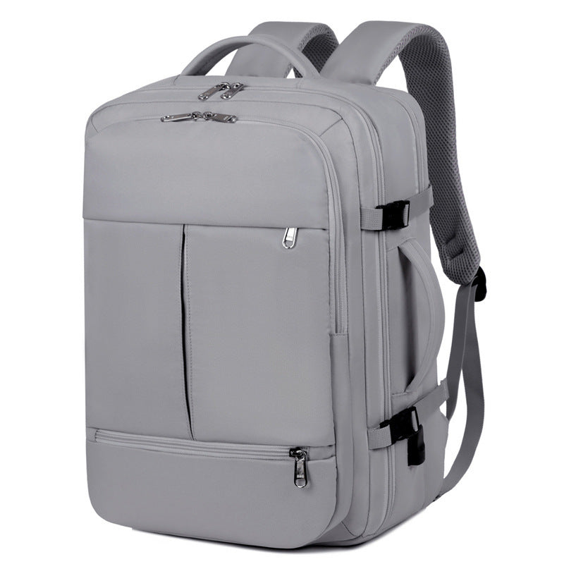 Large Capacity Solid Colour Waterproof Backpack with USB Port