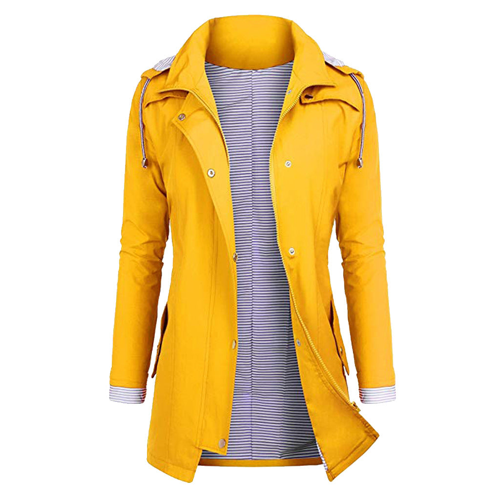 Women’s Waterproof Hooded Rain Jacket in 5 Colors S-5XL - Wazzi's Wear