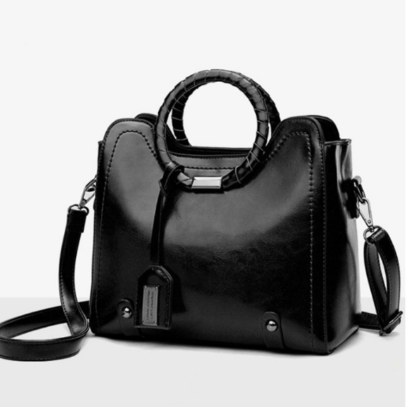 Women’s Oil Wax Leather Hand Messenger Bag in 3 Colors - Wazzi's Wear