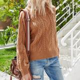 Round neck pullover sweater