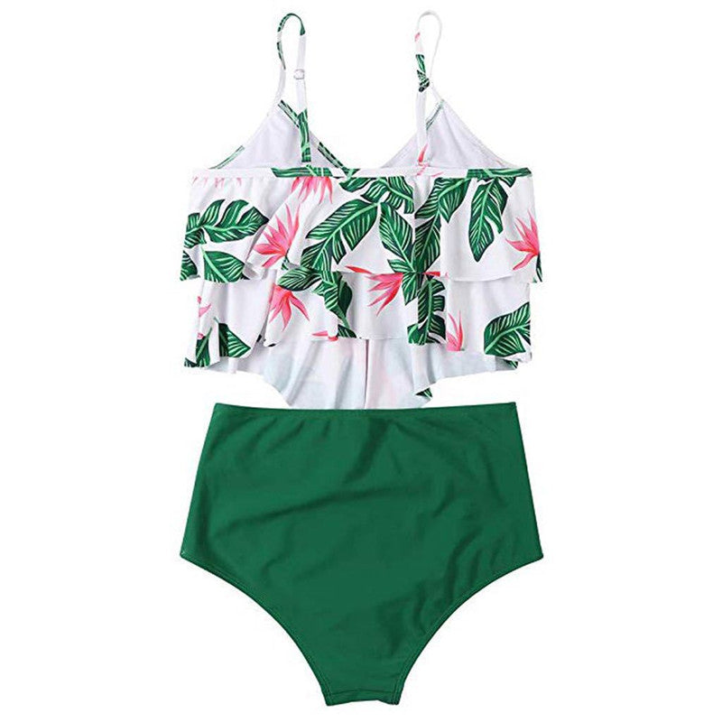 Women’s Ruffled Tankini Swimsuit in 3 Colors S-XL - Wazzi's Wear