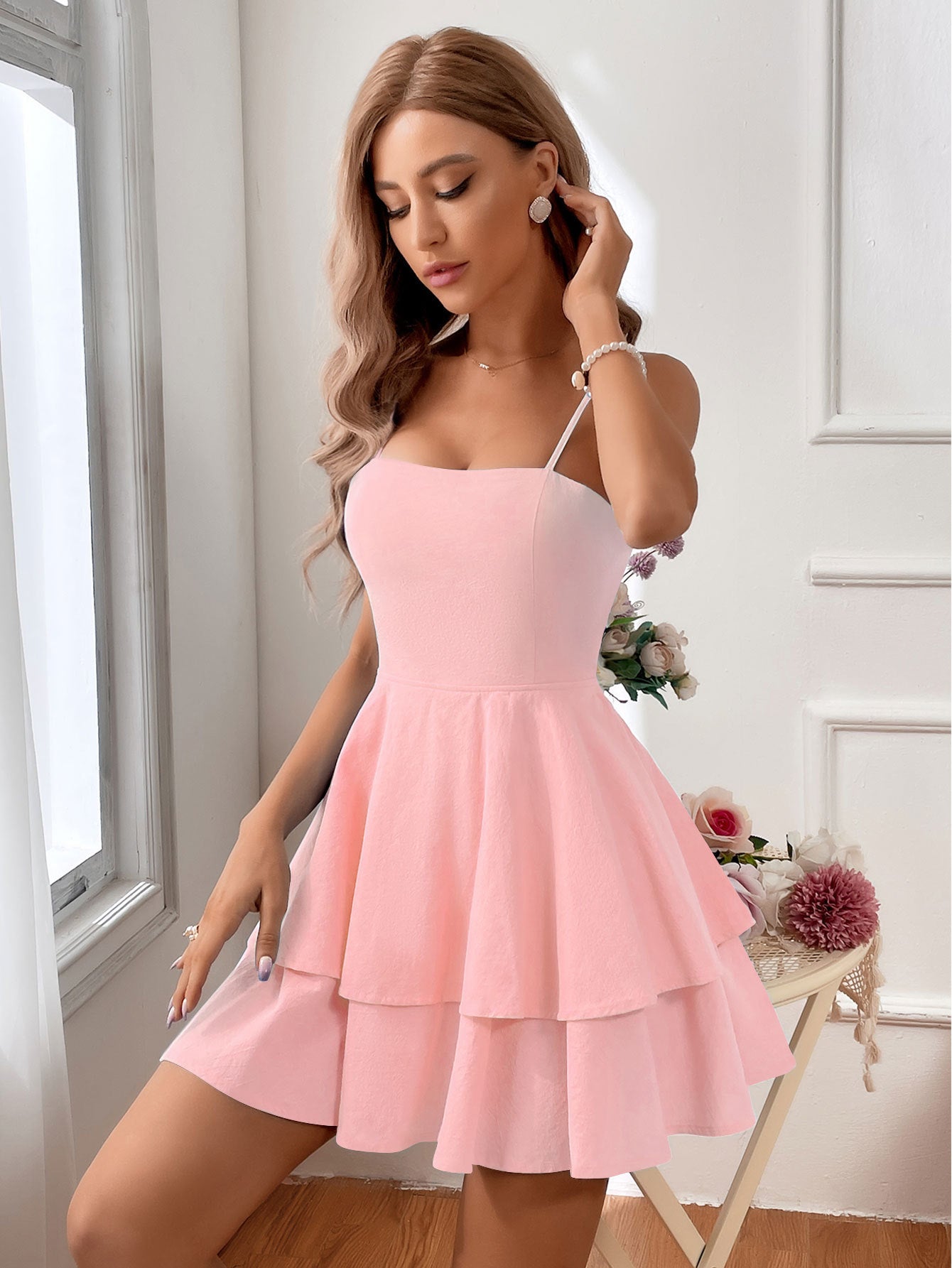 Spring And Summer Hot Item Backless Bow Tie Tied Short Sexy Suspender Dress
