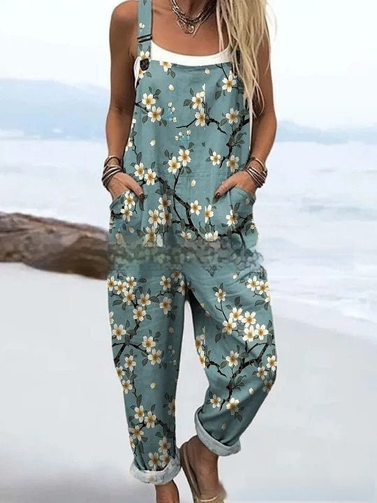 Women's Floral Element Print Fashion Casual Women's Jumpsuit