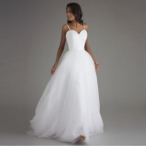 Women’s Sleeveless Wedding Dress with Heart-Shape Bodice Sizes 4-22 - Wazzi's Wear
