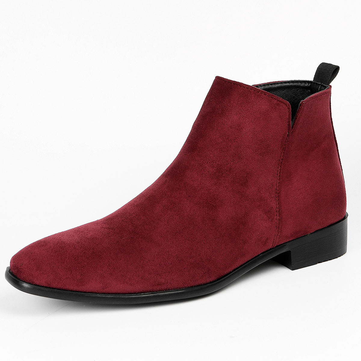 Men's Ankle Boots with Wedge Heel and Square Toe