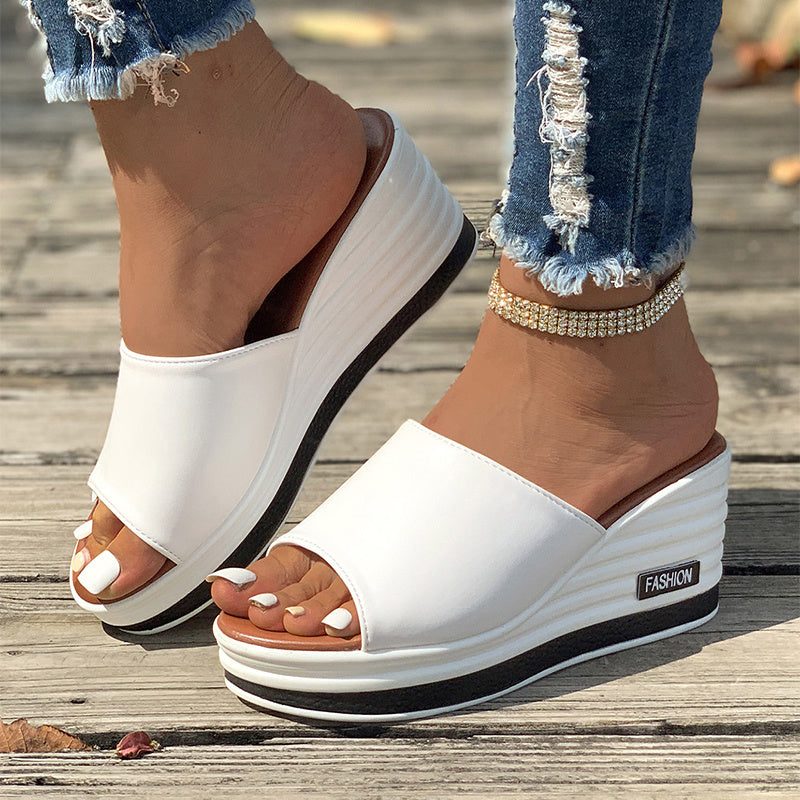 Women’s Slip-On High Heel Wedge Sandals