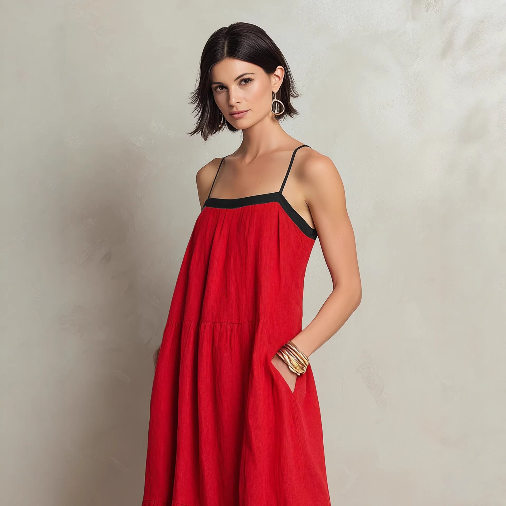 Loose Slimming Resort-Style Elegant Long Dress