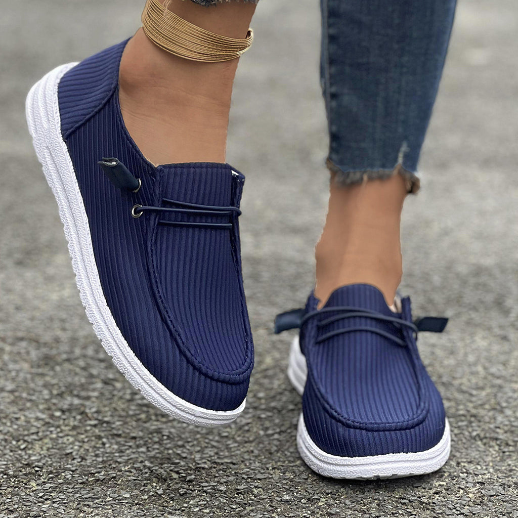 Women's Flat Bottom Slip On Casual Boat Shoes