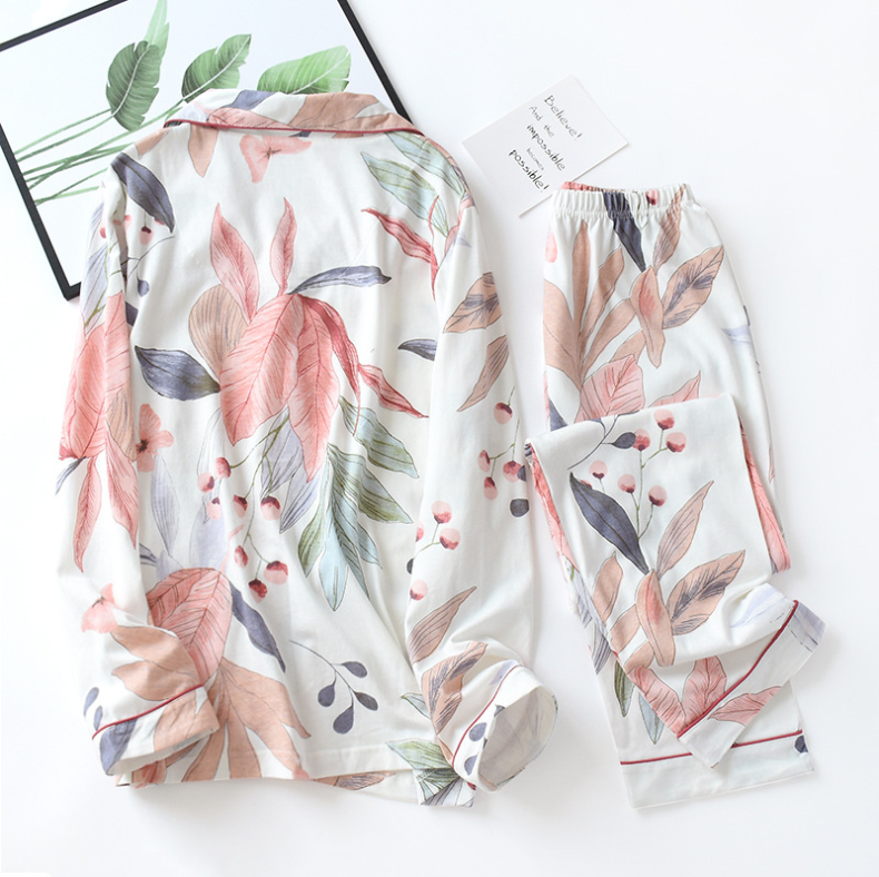 Women’s Cotton Long Sleeve Pyjama Set M-XL - Wazzi's Wear