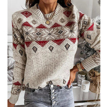 Load image into Gallery viewer, Women’s Geometric Long Sleeve Sweater S-3XL - Wazzi&#39;s Wear