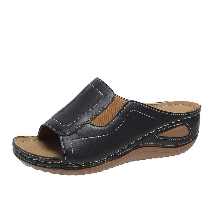 Women’s Slip-On Wedge Heel Sandals in 5 Colors - Wazzi's Wear
