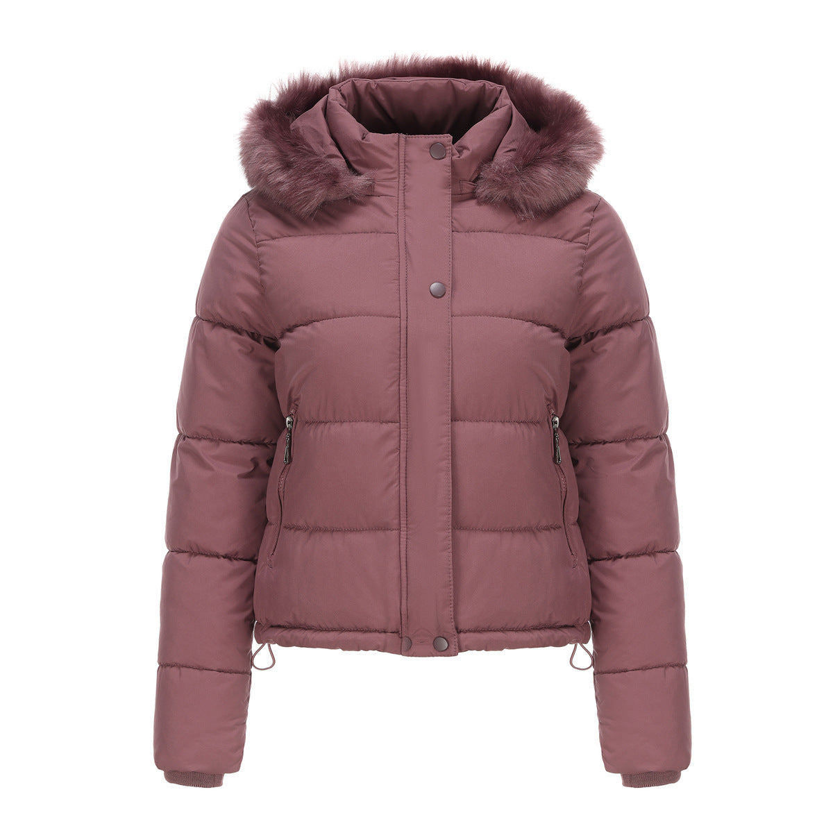 Women’s Bubble Jacket with Detachable Hood and Pockets